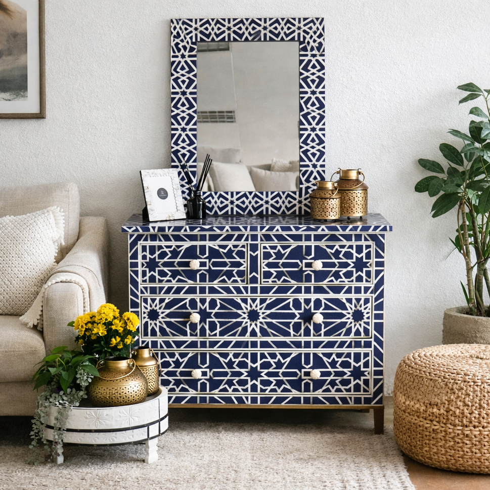 Ralph Bone Inlay Chest & Mirror