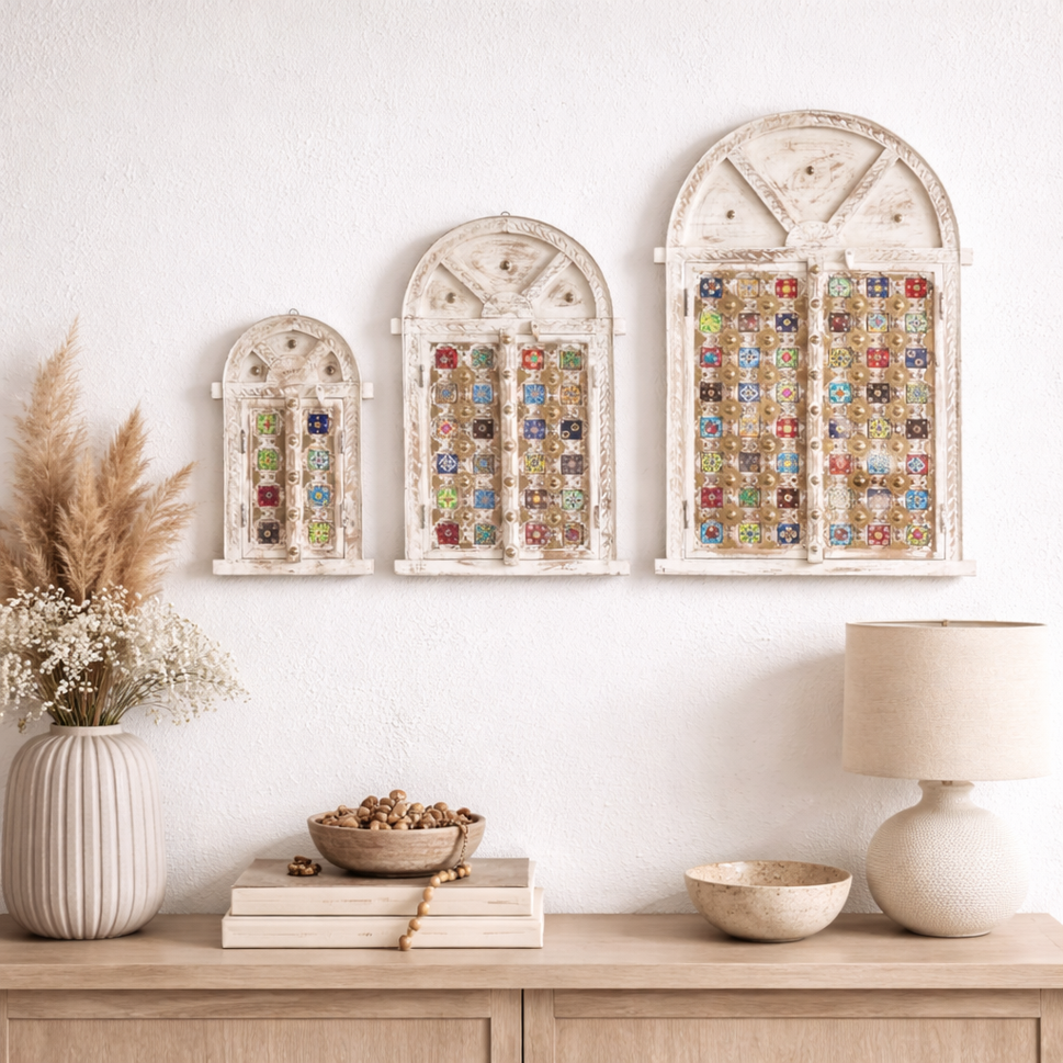 Zayn Hand Carved Wooden Window