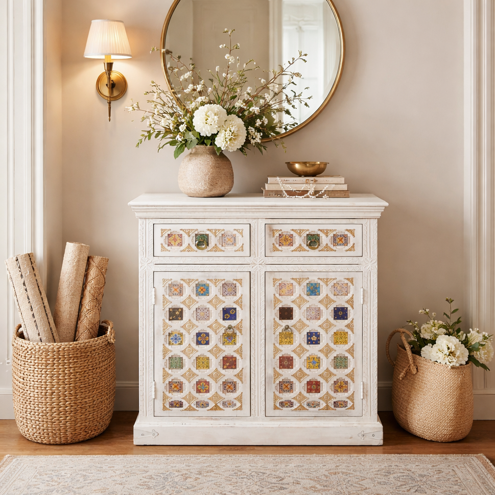 Daniel Hand Carved Wooden Cabinet