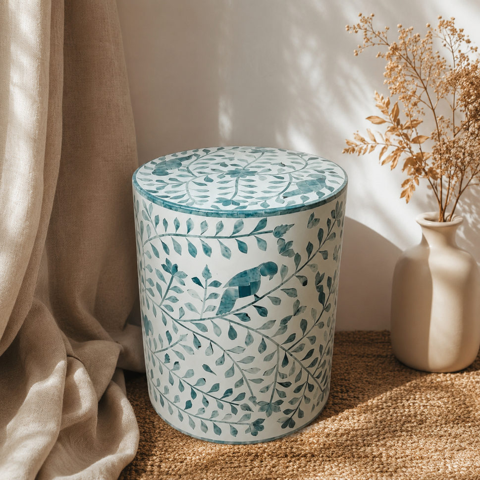 Davis Bone Inlay Stool
