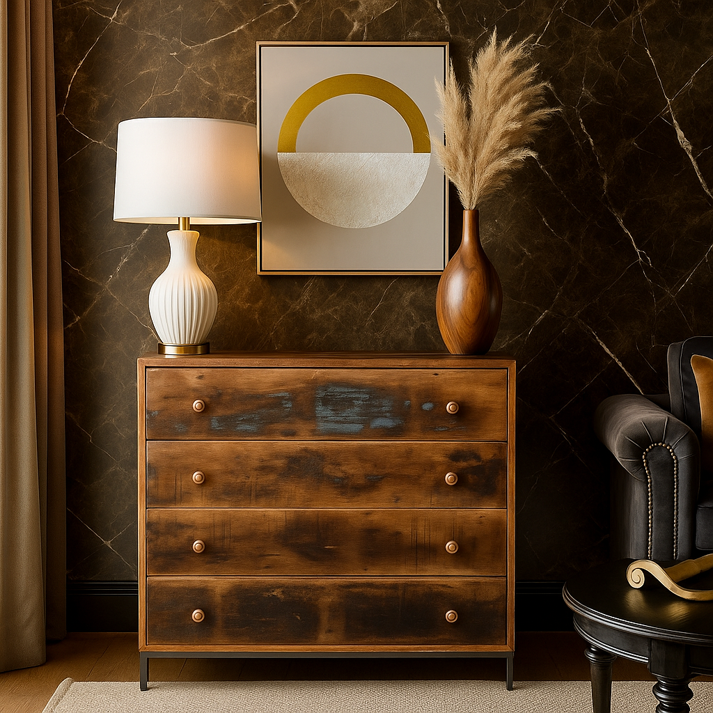 Madora Carved Wooden Chest of Drawer