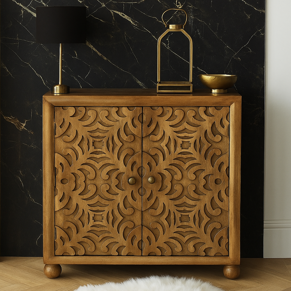 Laurie Carved Wooden Cabinet