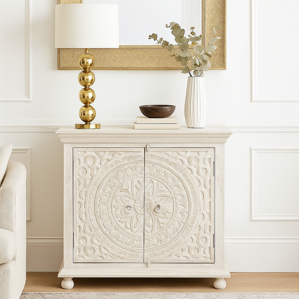 Innu Carved Wooden Cabinet