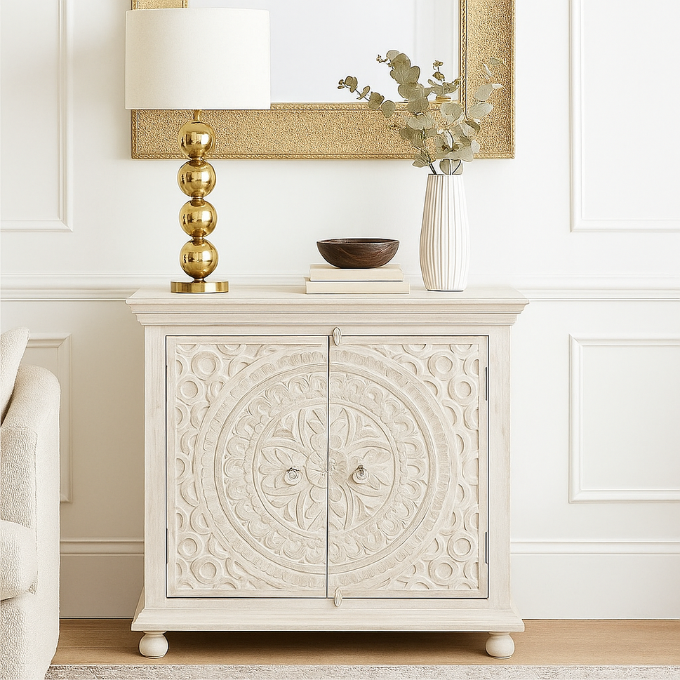 Innu Carved Wooden Cabinet