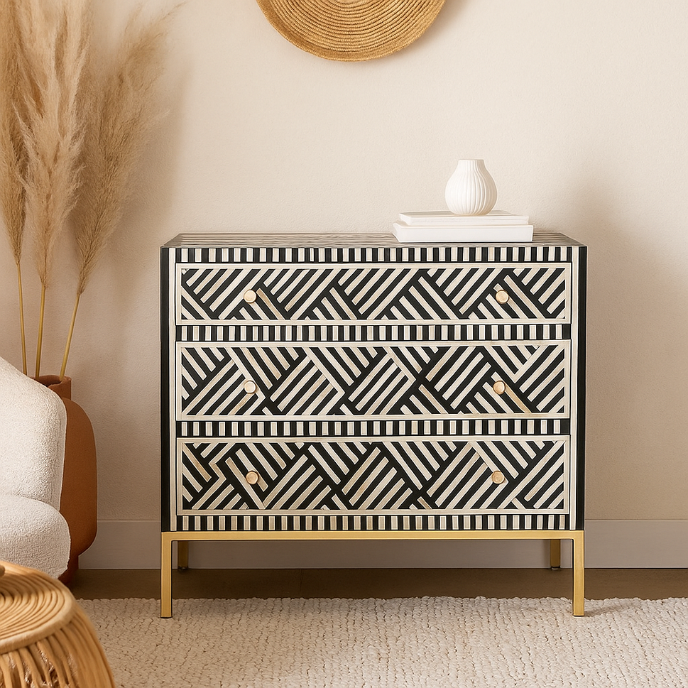 Miffy Bone Inlay Chest of Drawer