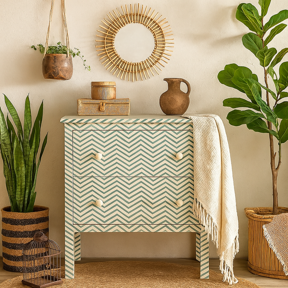 Ales Bone Inlay Chest of Drawer