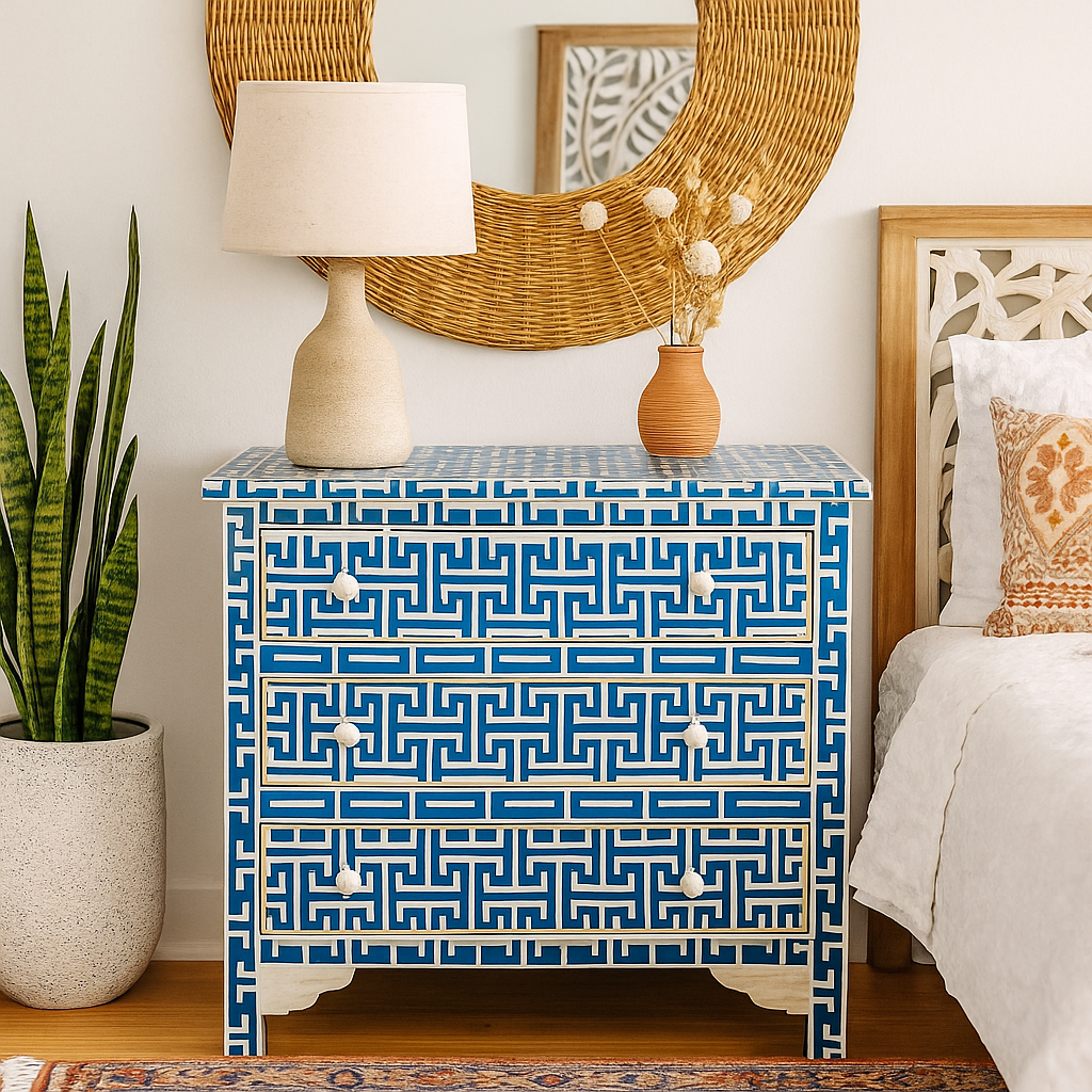 Nia Bone Inlay Chest of Drawer