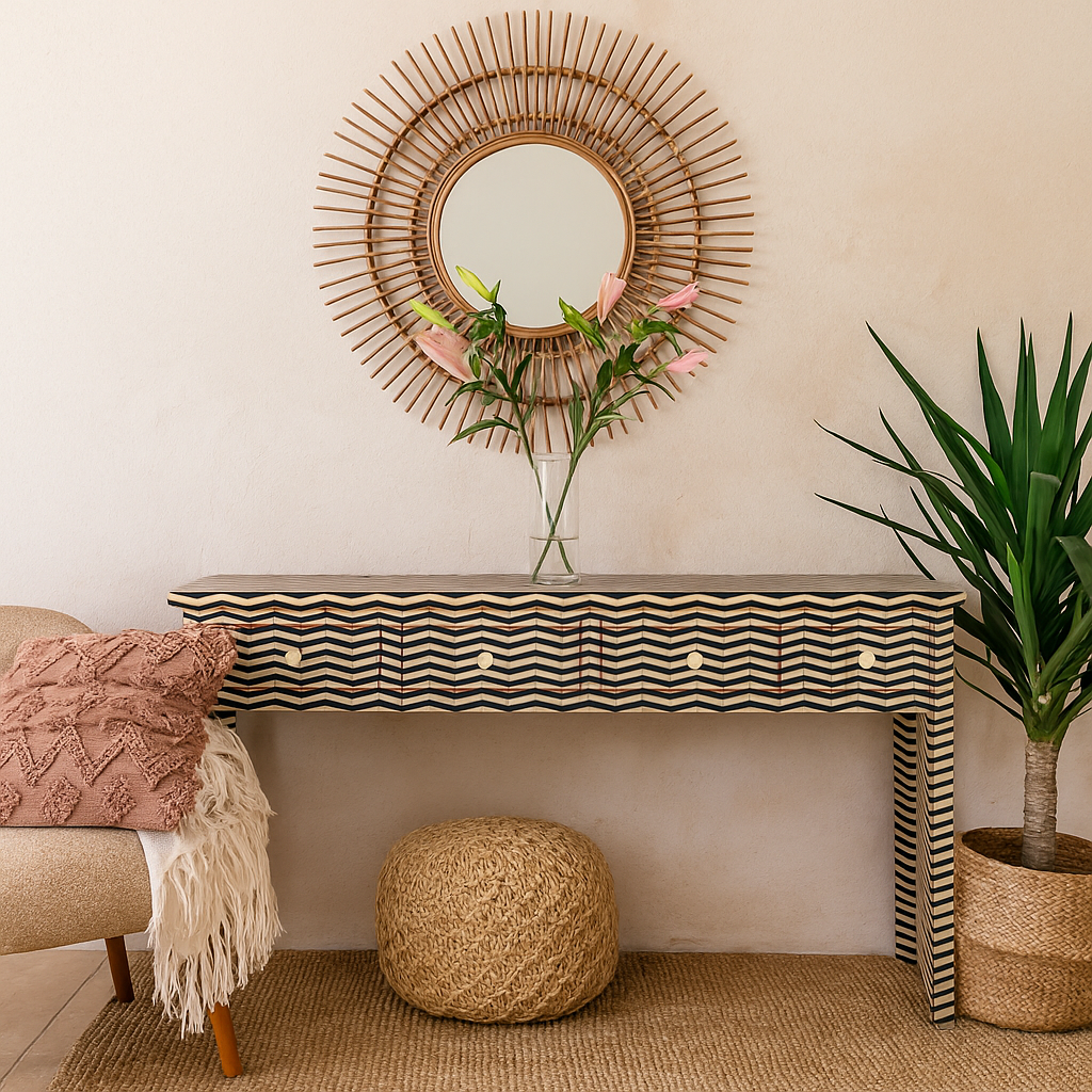 Simmy Bone Inlay Console Table – Celson Lifestyle Interiors PTY LTD