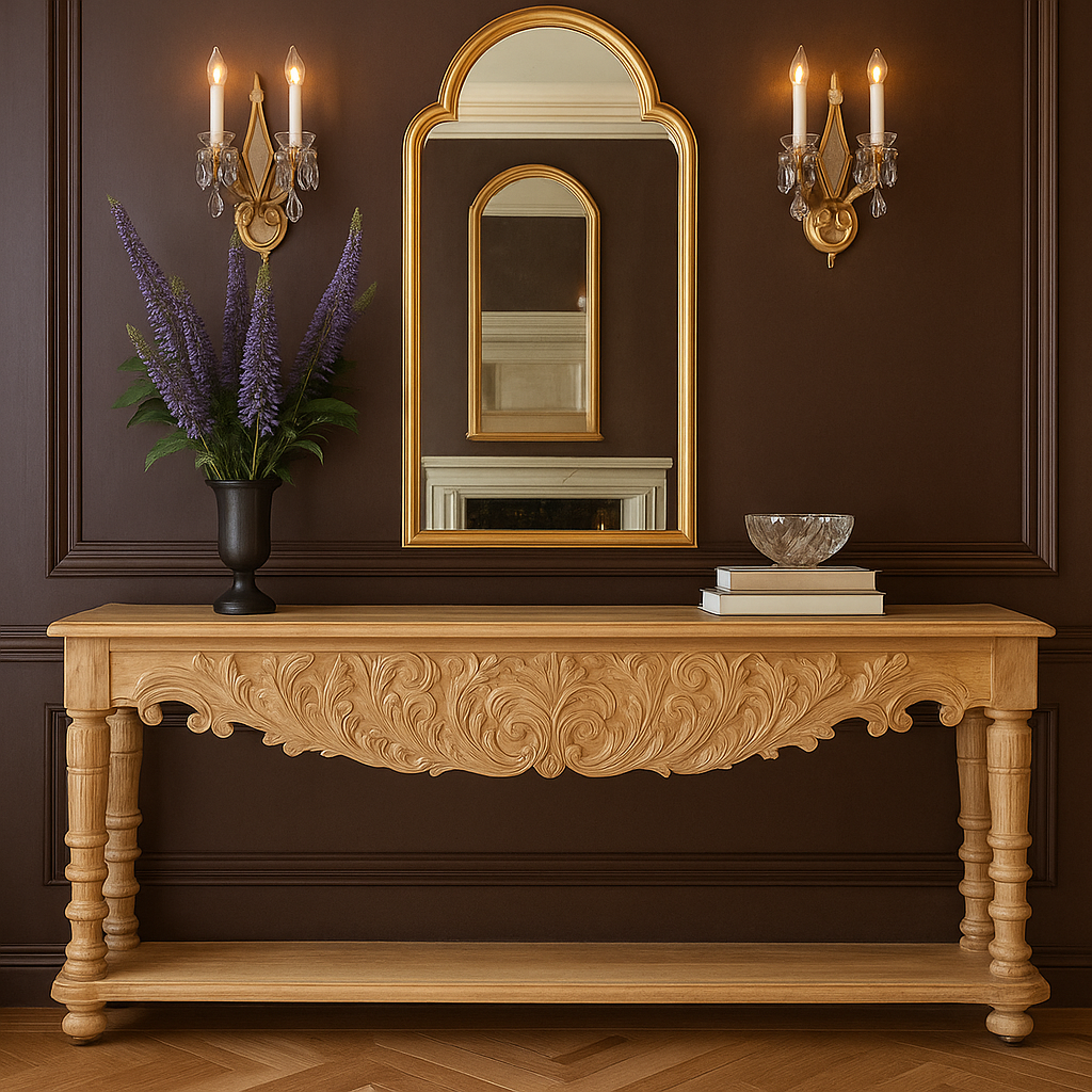 Woller Hand Carved Wooden Console Table
