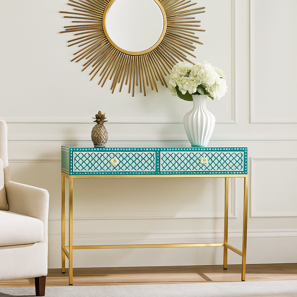 Lisa Mother of Pearl Inlay Console Table