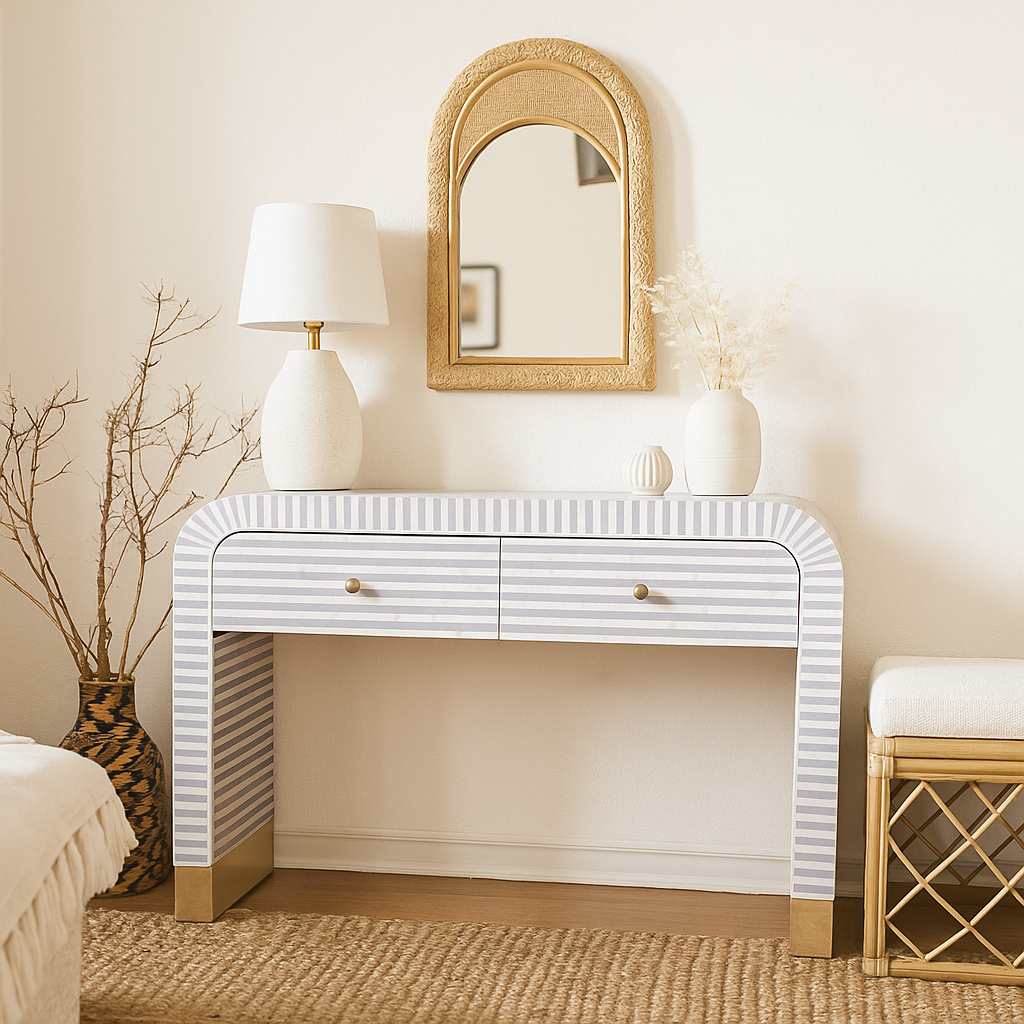 Hurrah Bone Inlay Console Table