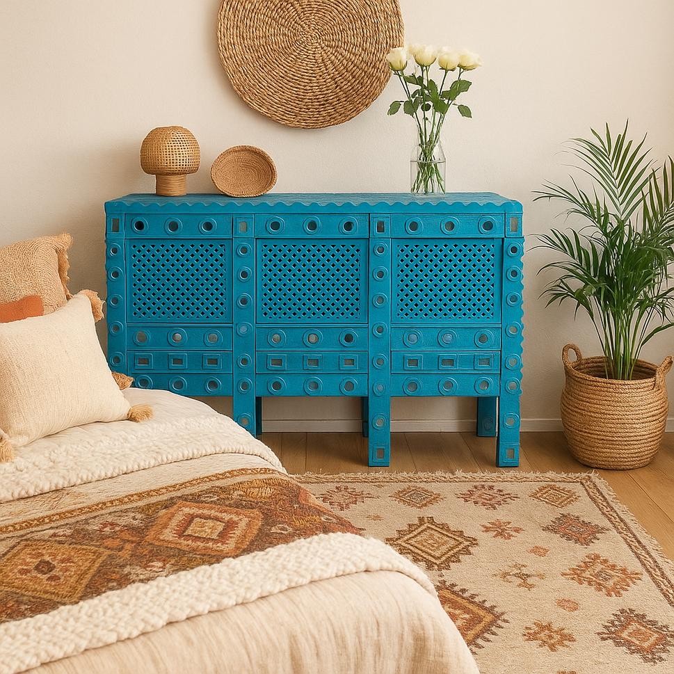 Susan Hand Carved Wooden Console Table