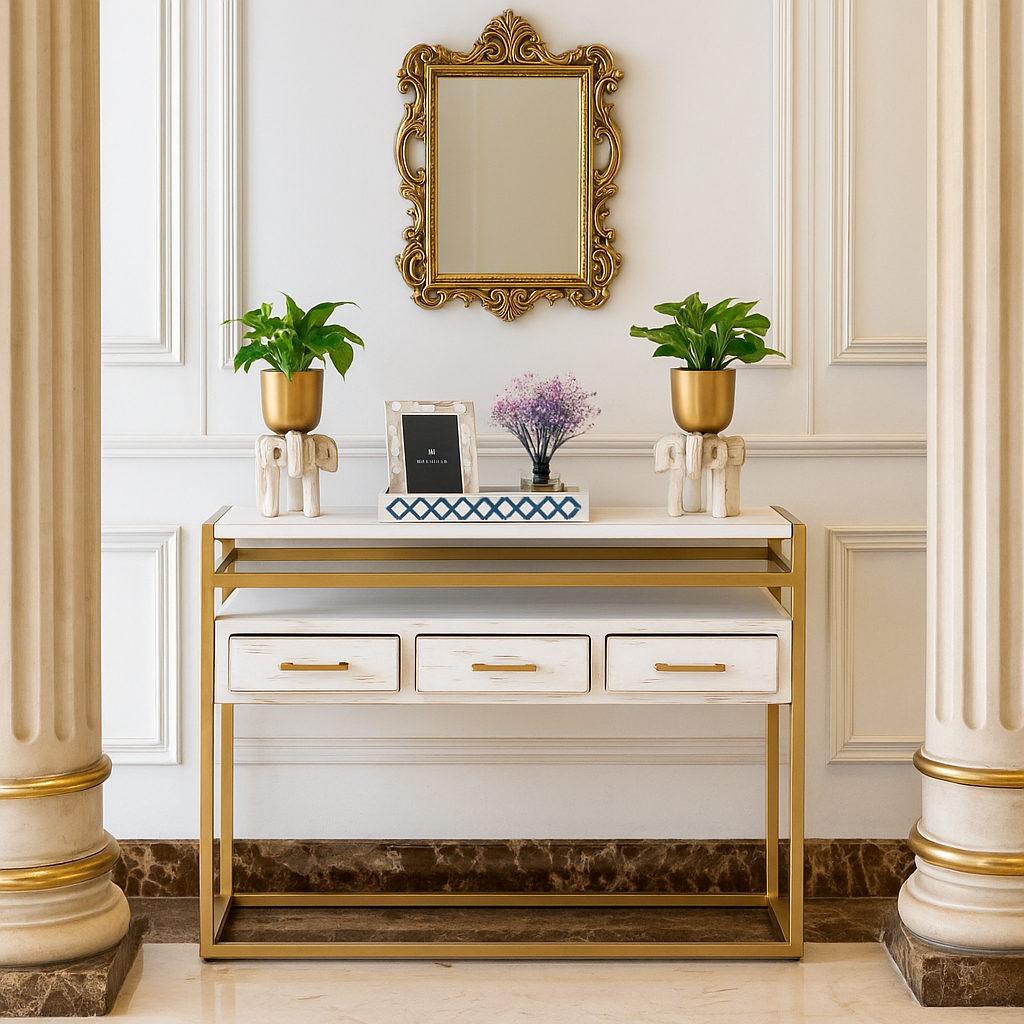 Ashley Carved Wooden Console Table