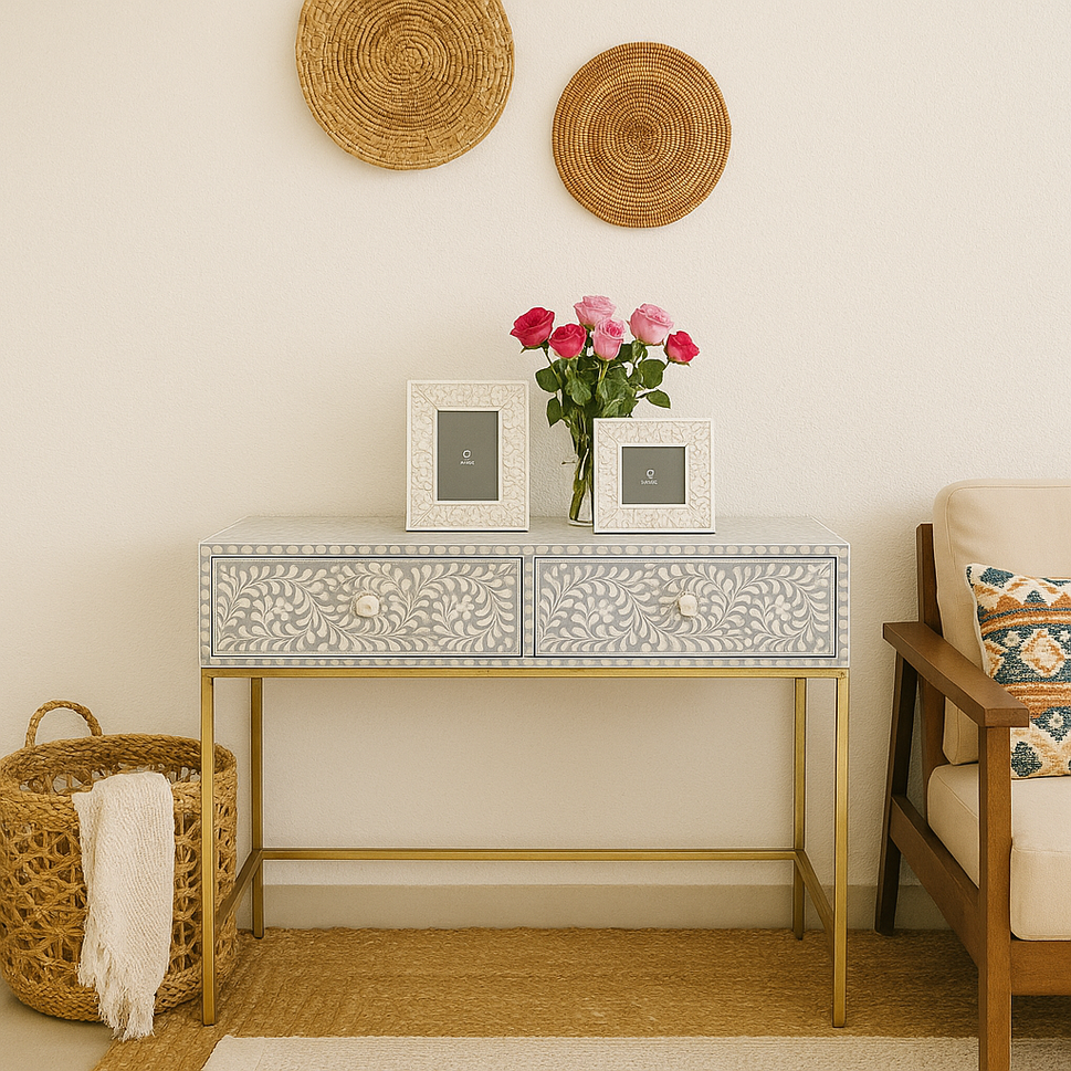 Evie Bone Inlay Console Table