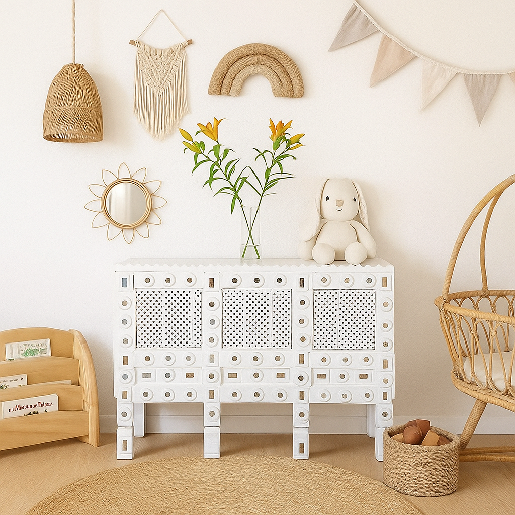 Susan Hand Carved Wooden Console Table