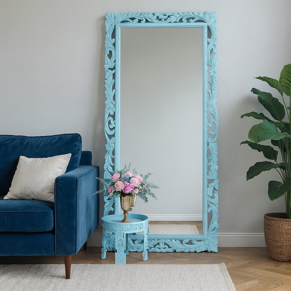 Aria Carved Wooden Mirror