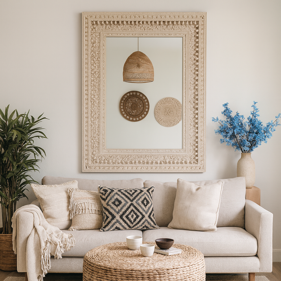 Tanya Hand Carved Wooden Mirror