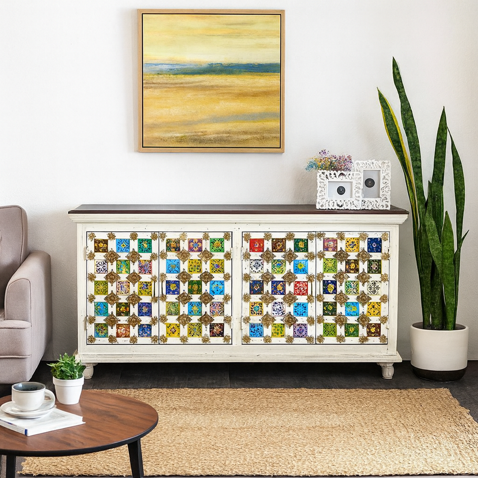 Yasmin Hand Carved Wooden Sideboard