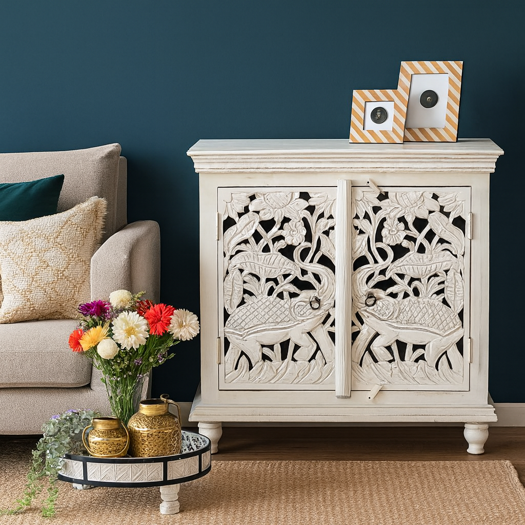 Peter Carved Wooden Chest