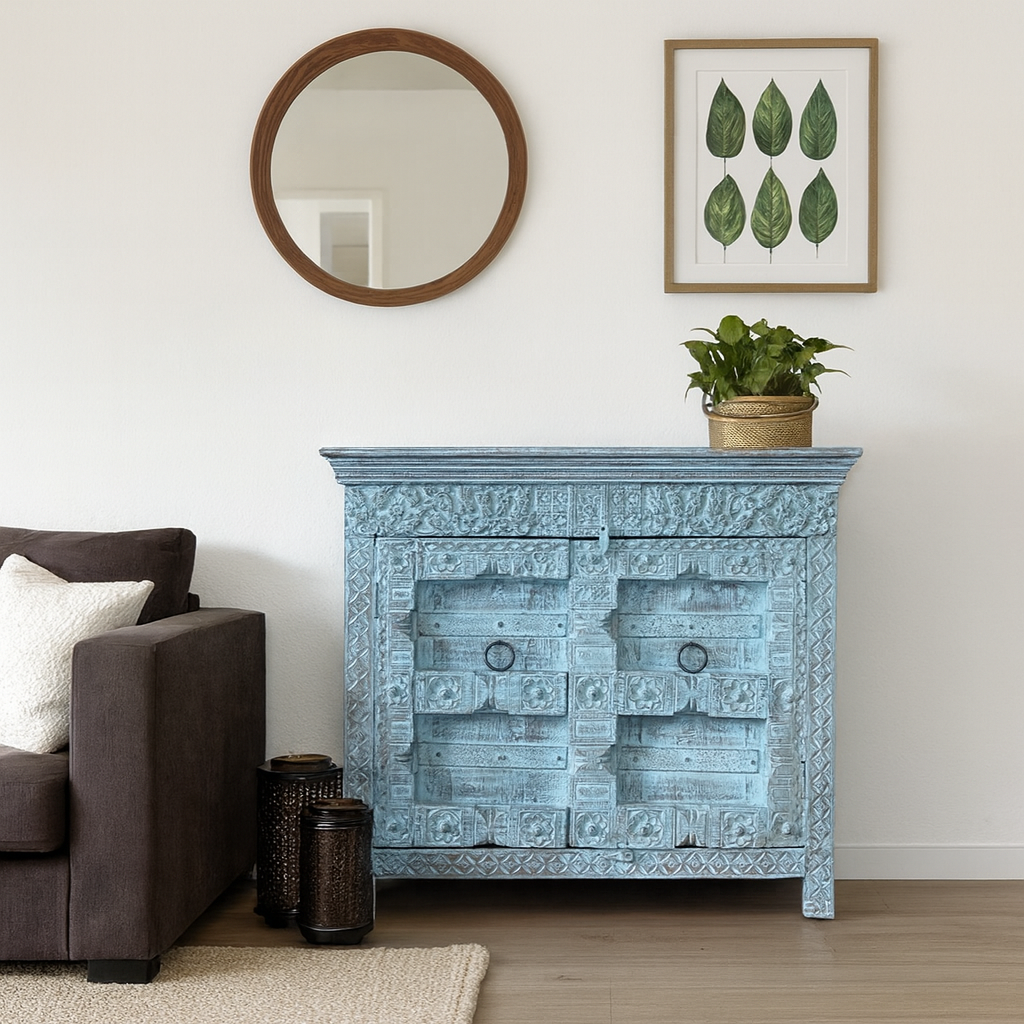 Sahiba Carved Wooden Chest