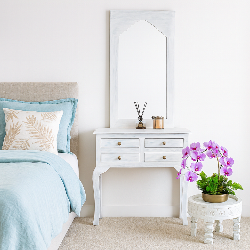 Ben Carved Mirror and Console Set