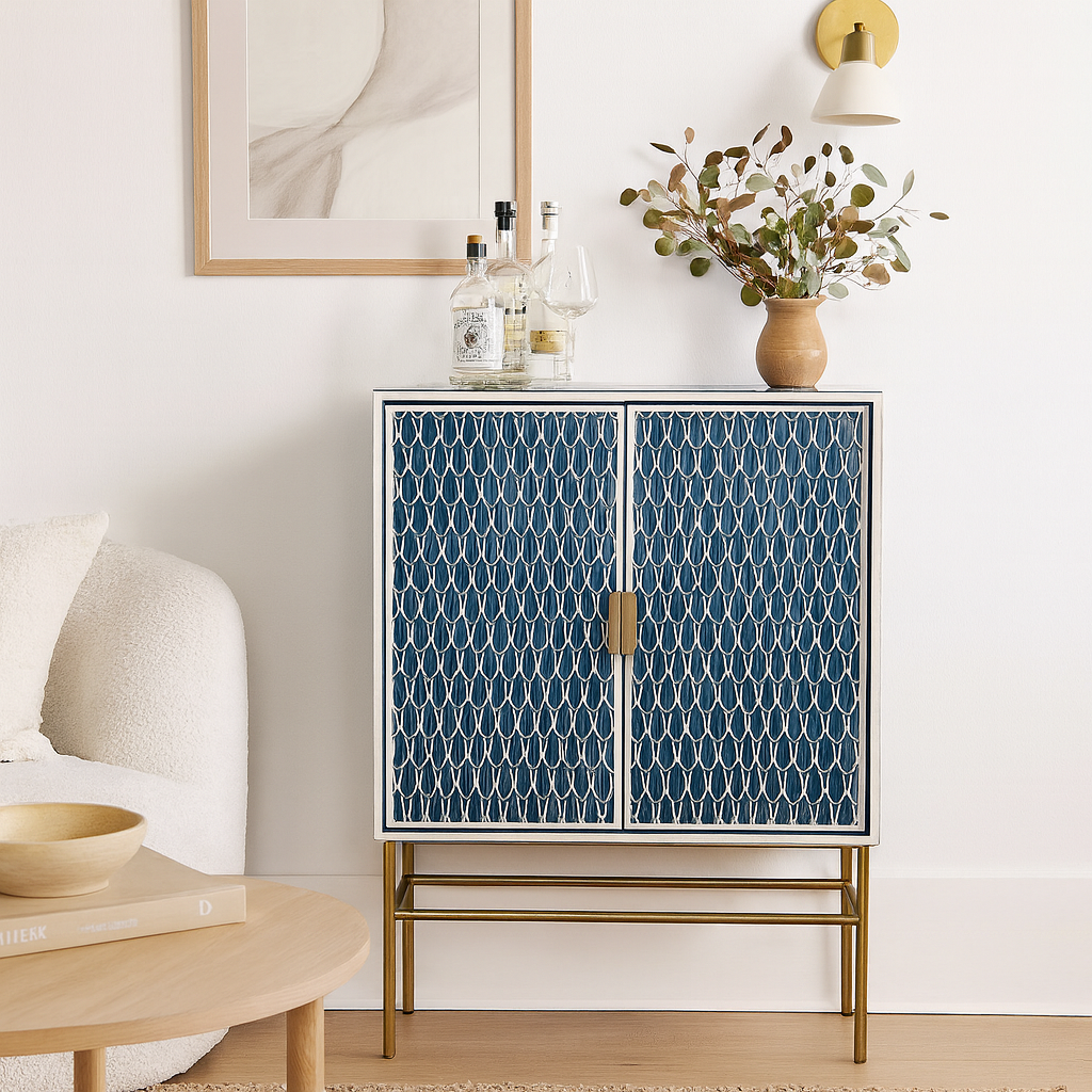 Avrex Bone Inlay Bar Cabinet