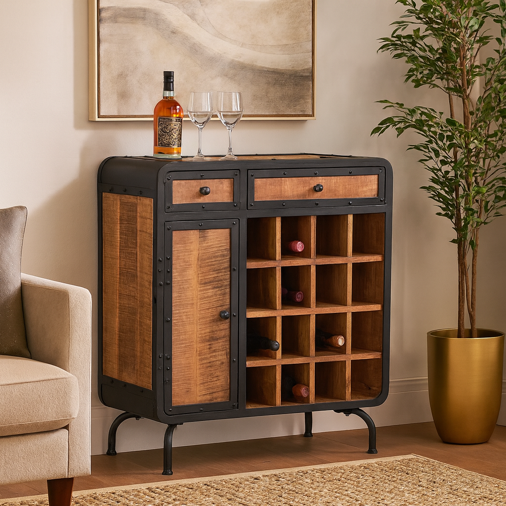 Gunn Wooden Bar Cabinet