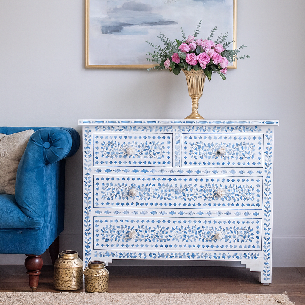 Janina Bone Inlay Chest of Drawer