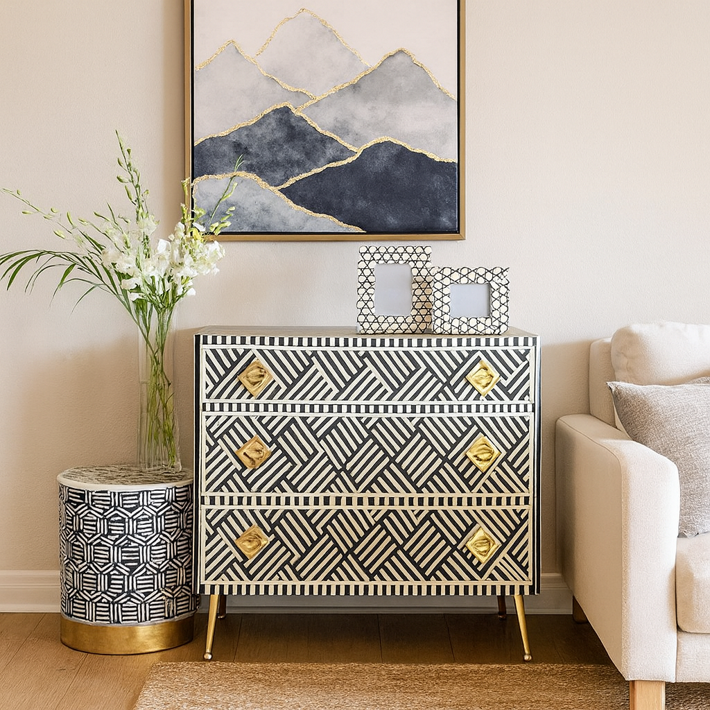 Maxim Bone Inlay Chest of Drawer