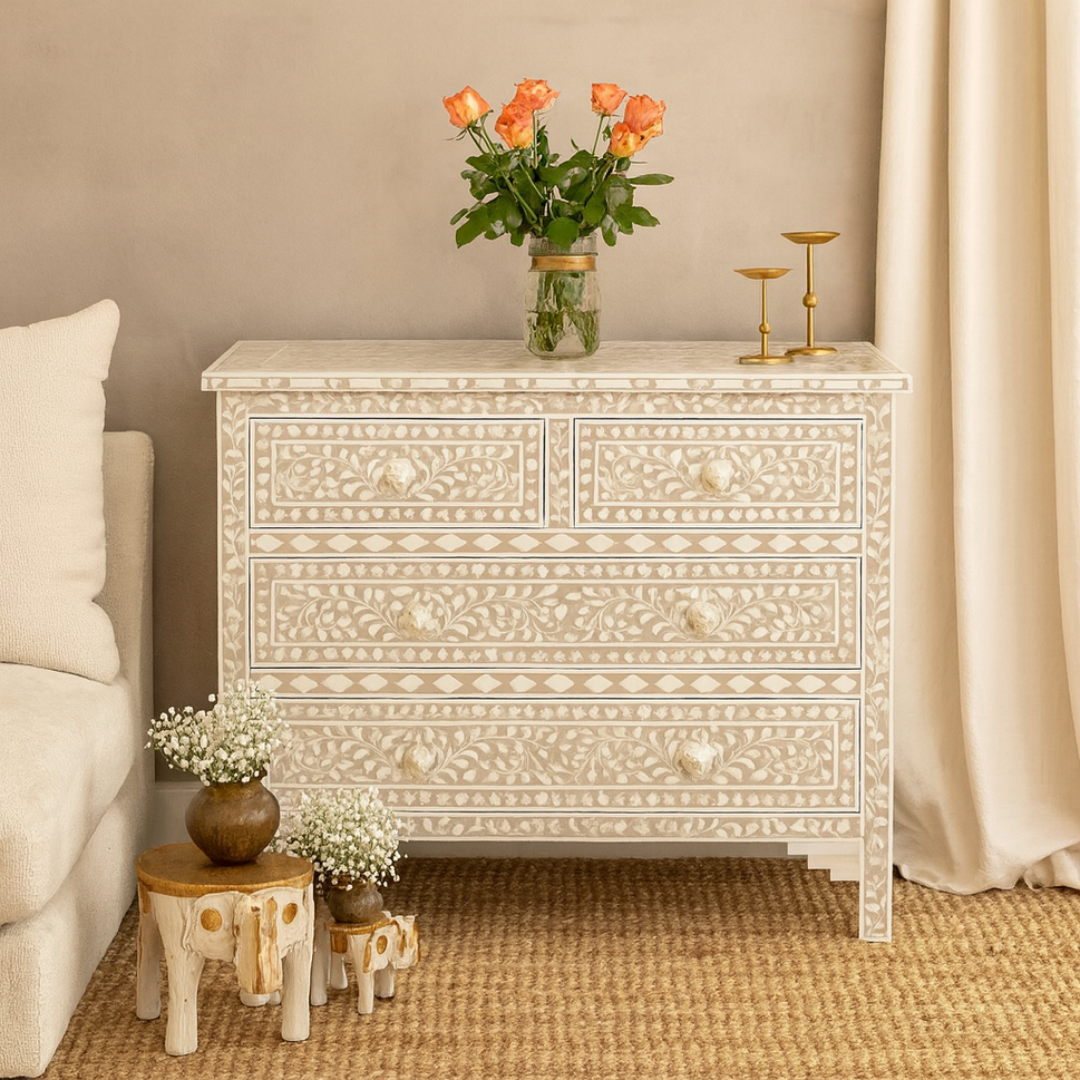 Jimmy Bone Inlay Chest of Drawer