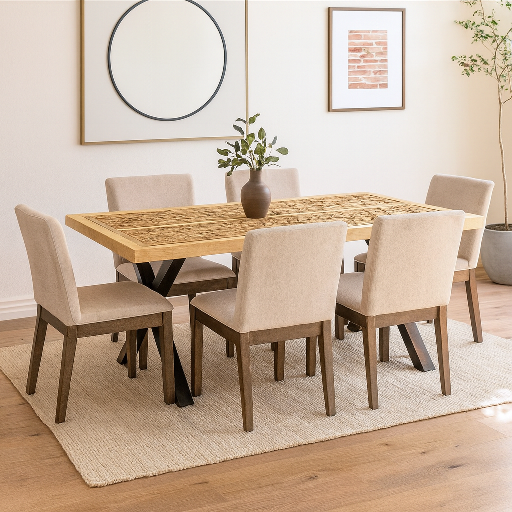 Lionel Hand Carved Wooden Dining Table