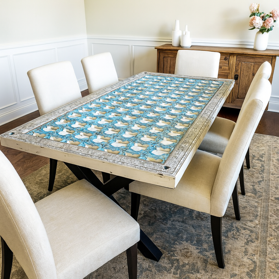 Larry Hand Carved Wooden Dining Table