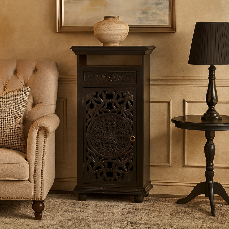 Melora Carved Wooden Chest