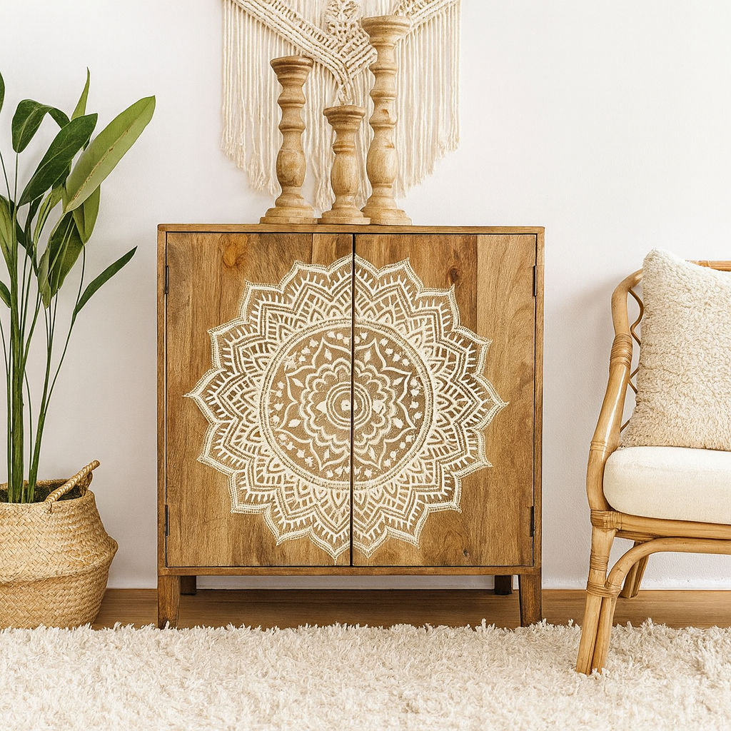 Alex Carved Wooden Cabinet