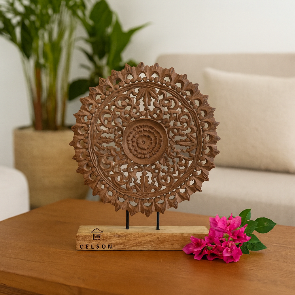 Biba Wooden Carved Table Decor