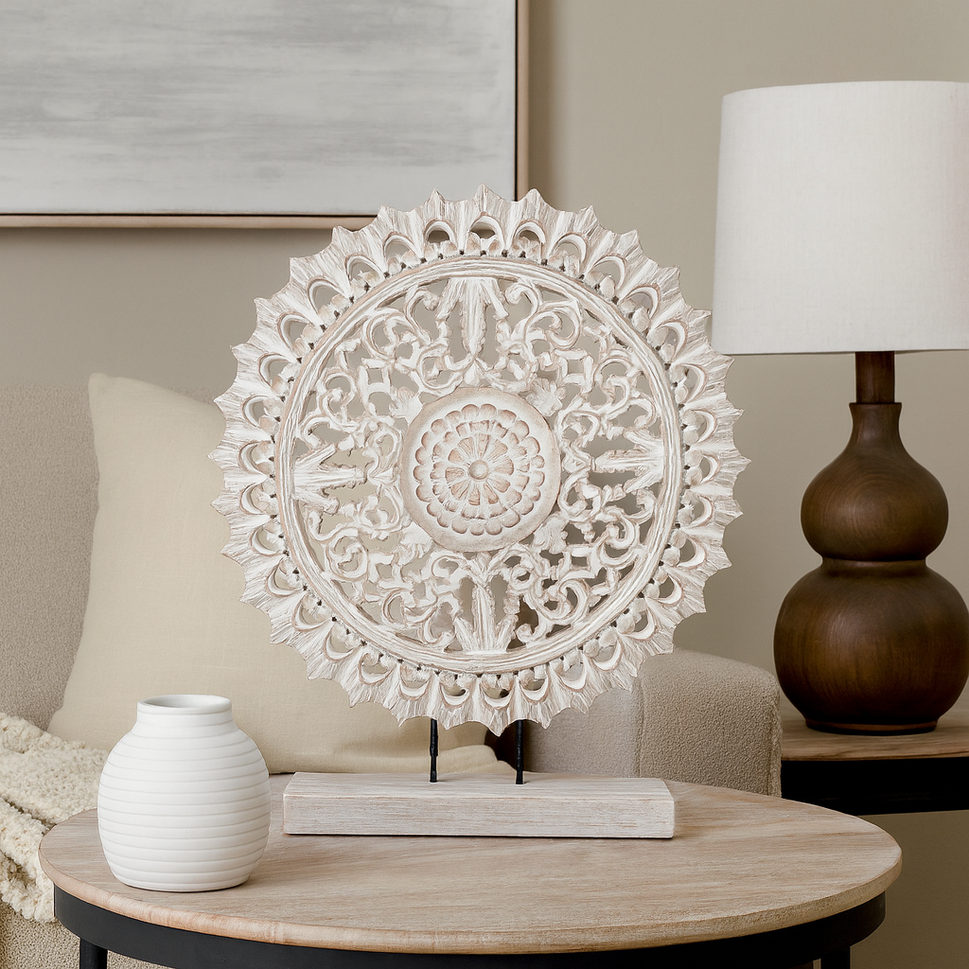 Biba Wooden Carved Table Decor