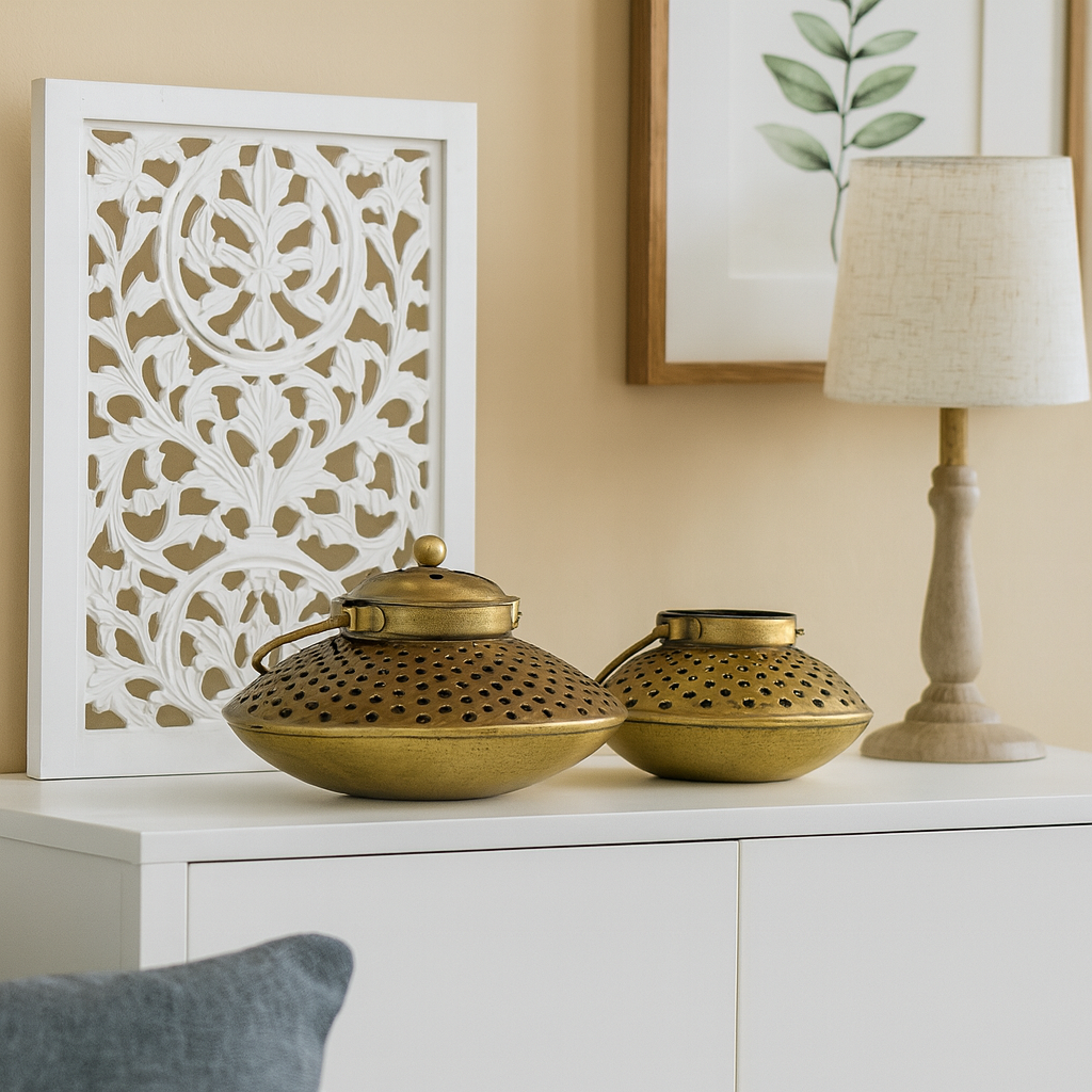 Fish  Antique Brass Lantern