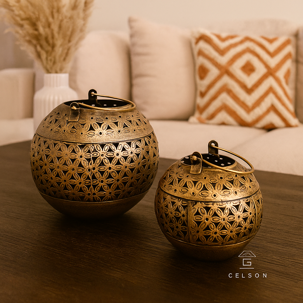 Zahra Brass Finish Lantern