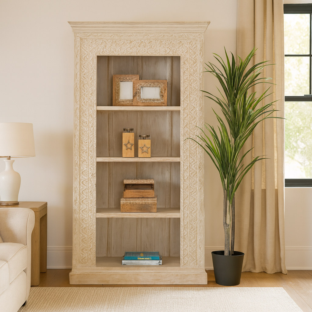 Riley Carved Bookshelf