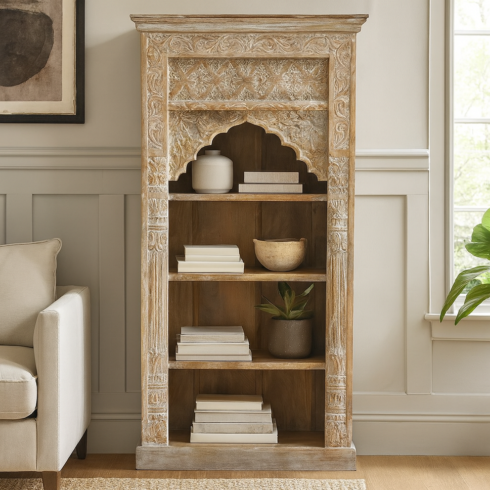 Azren Carved Bookshelf