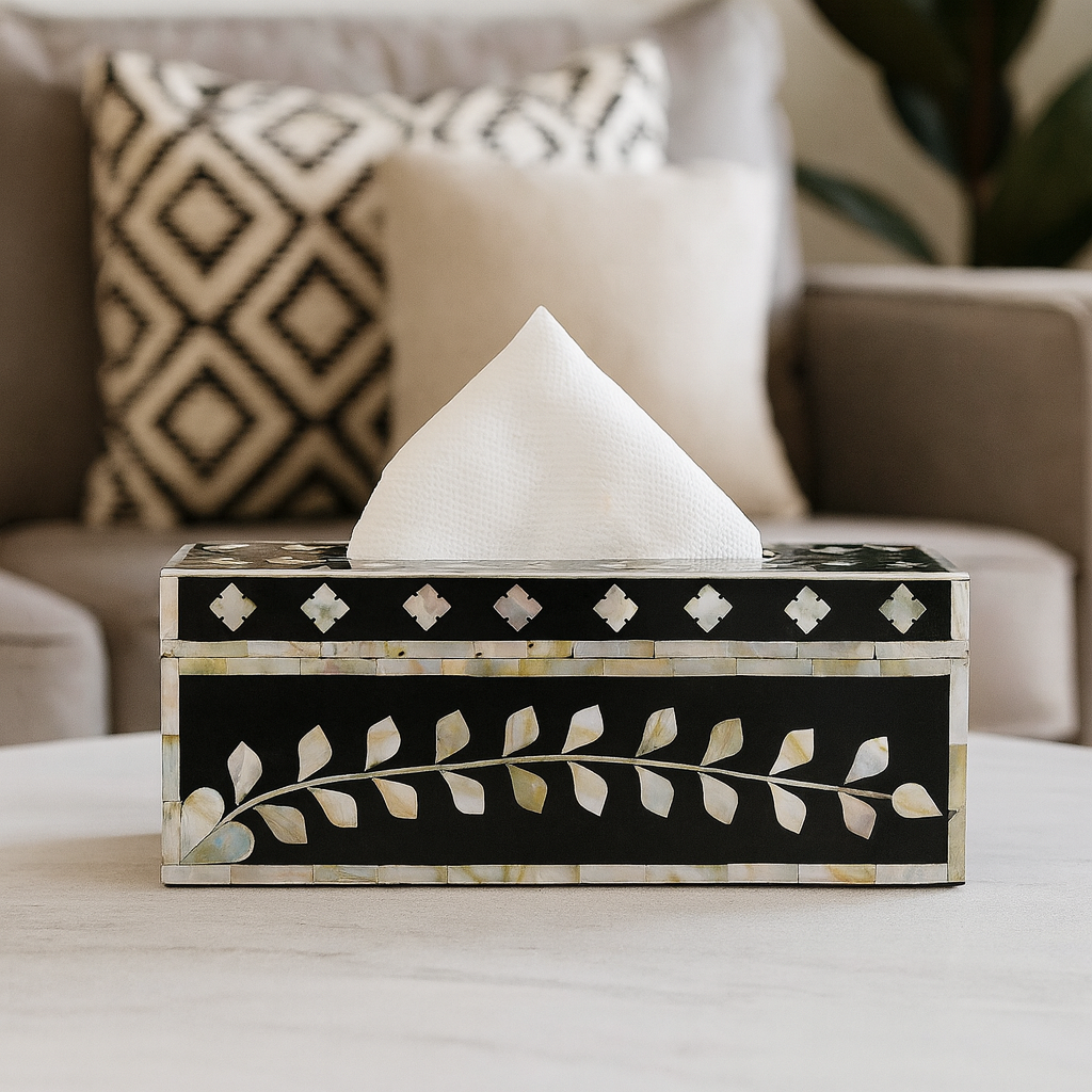 Obie MOP Inlay Tissue Box
