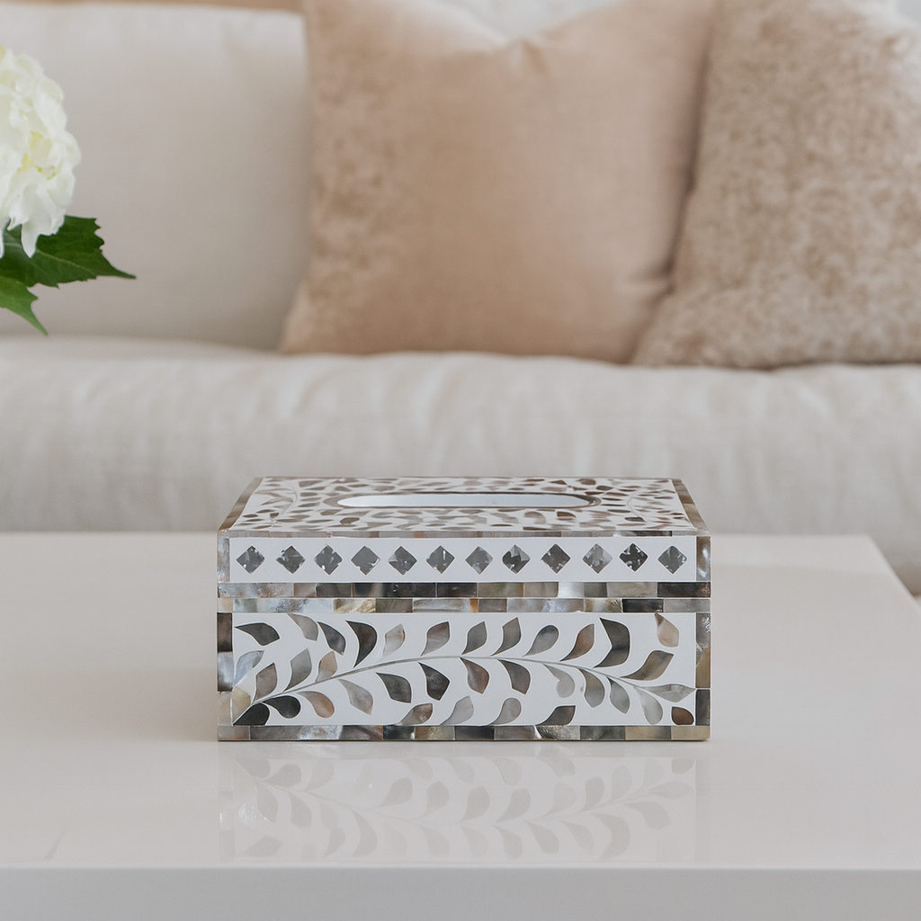 Maira Mother of Pearl Inlay Tissue Box