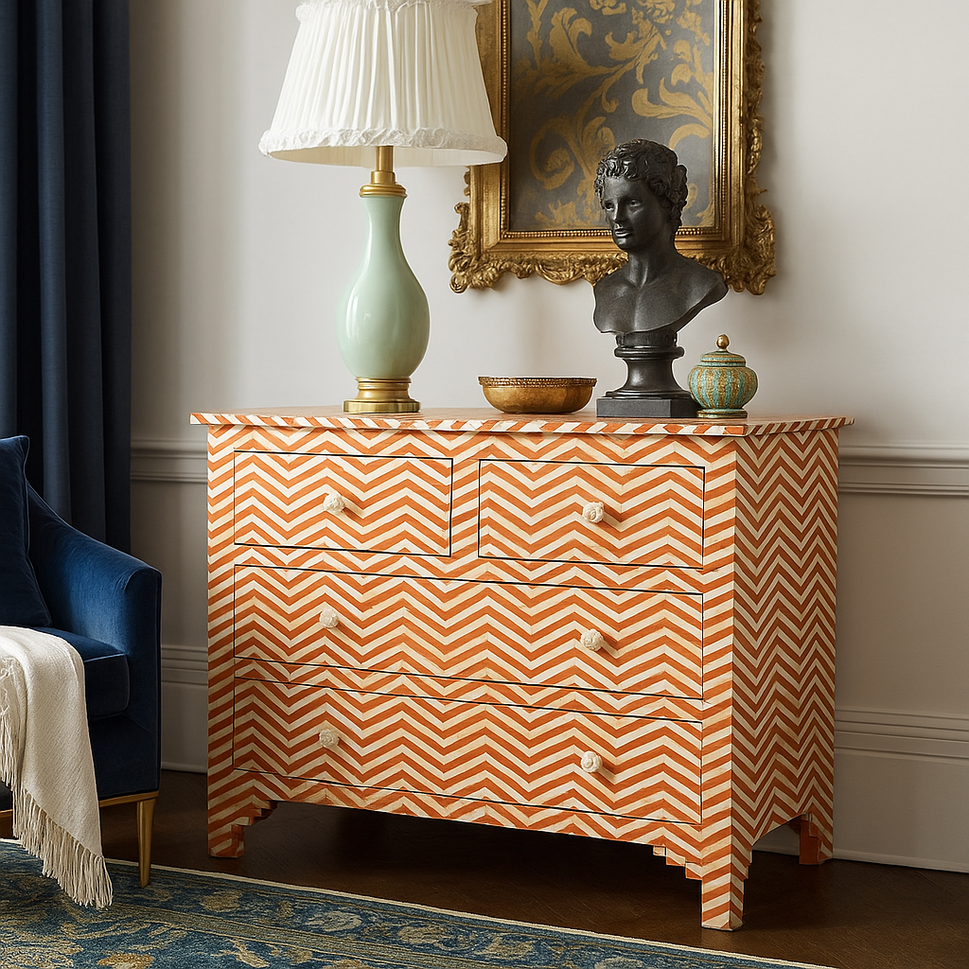 Calynn Bone Inlay Chest of Drawer