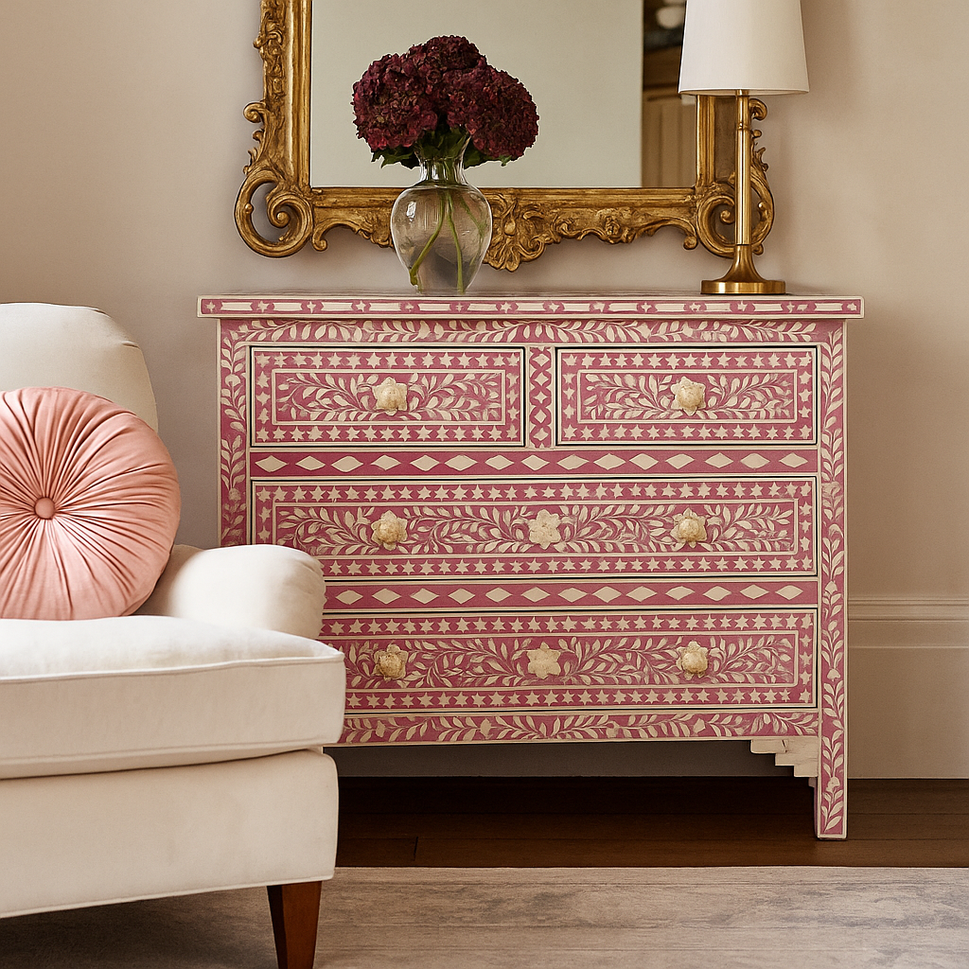 Bernice Bone Inlay Chest of Drawer