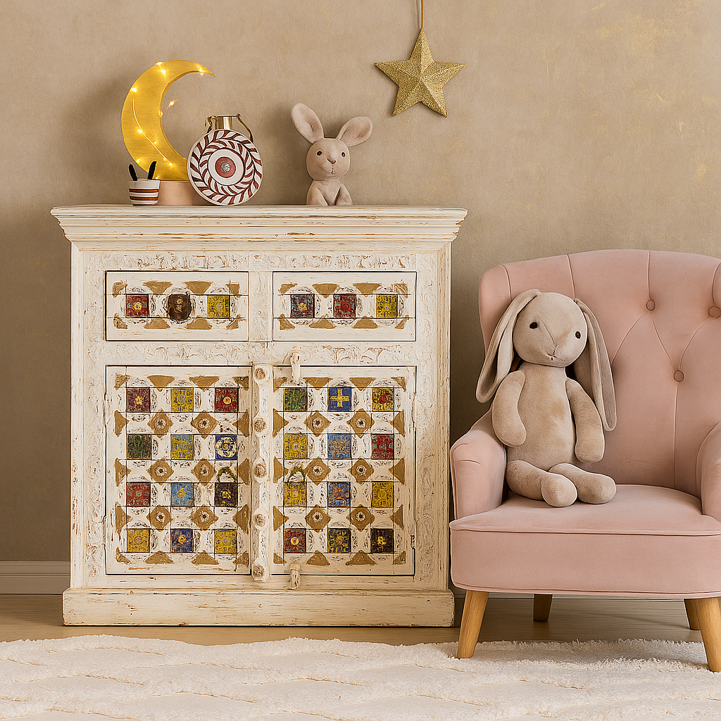 Vincet Carved Wooden Cabinet