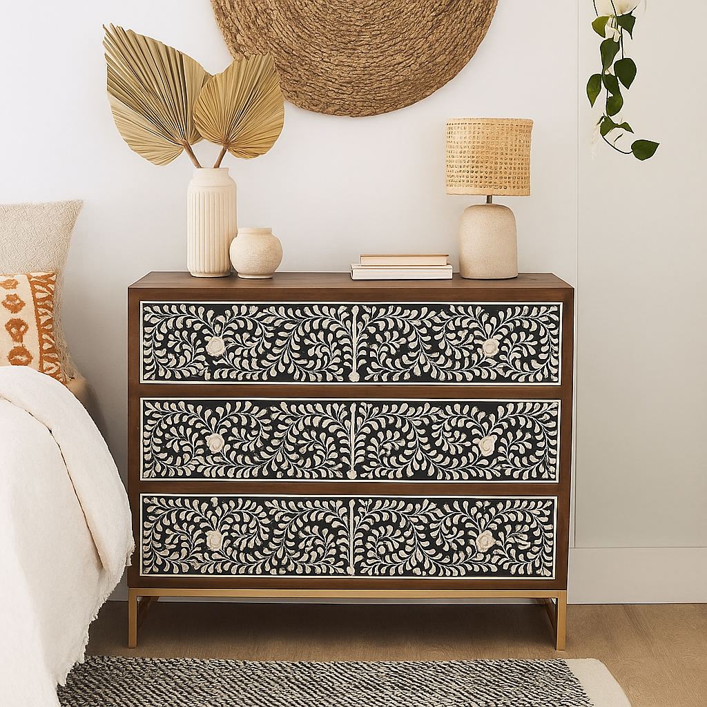 Riva Bone Inlay Chest of Drawer