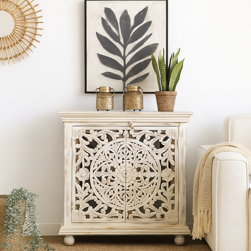 Nicole Carved Wooden Cabinet