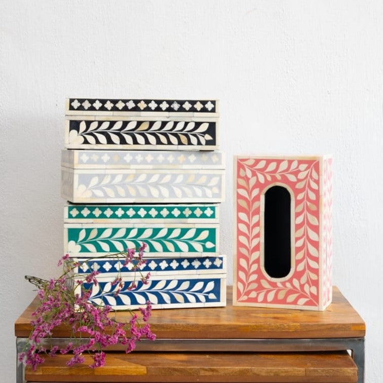 Amani Bone Inlay Tissue Box