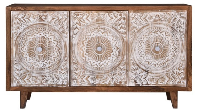 Heidi Hand Carved Wooden Sideboard