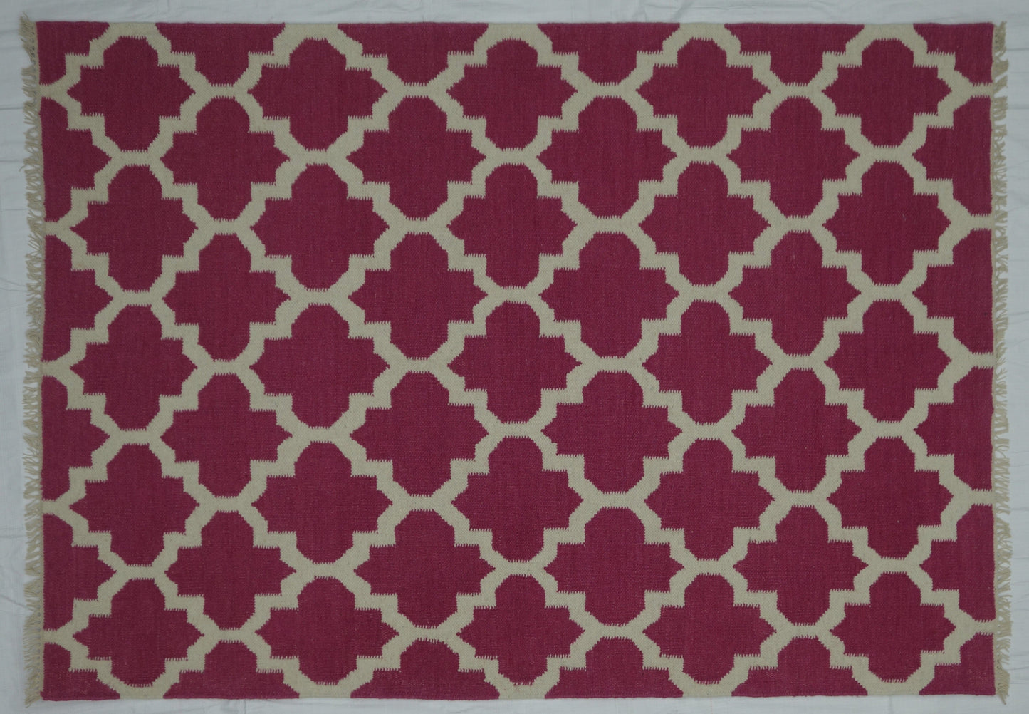 Vella Hand Made Indian Woolen Pink Rug
